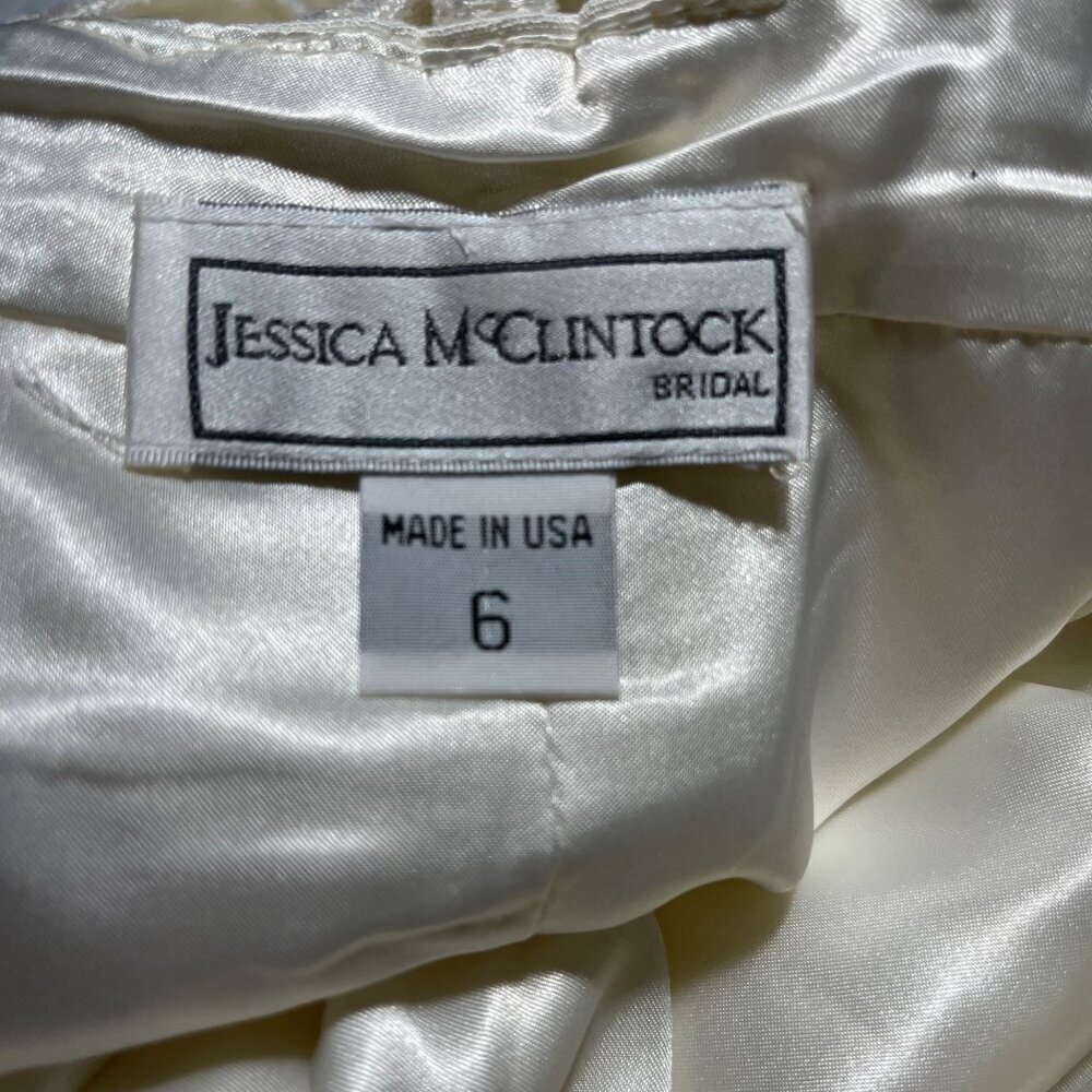 Jessica McClintock Bridal Maxi Wedding Dress with Train Vintage Ladies Size SM - Picture 5 of 15